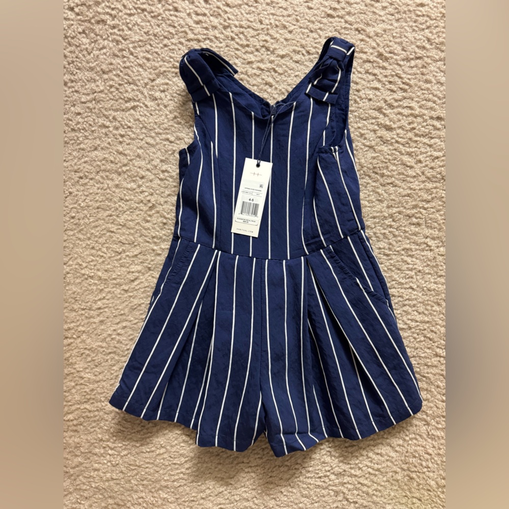 Habitual Girl Blue and White Striped Romper